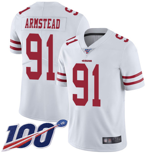 San Francisco 49ers Limited White Men Arik Armstead Road NFL Jersey #91 100th Season Vapor Untouchable->san francisco 49ers->NFL Jersey